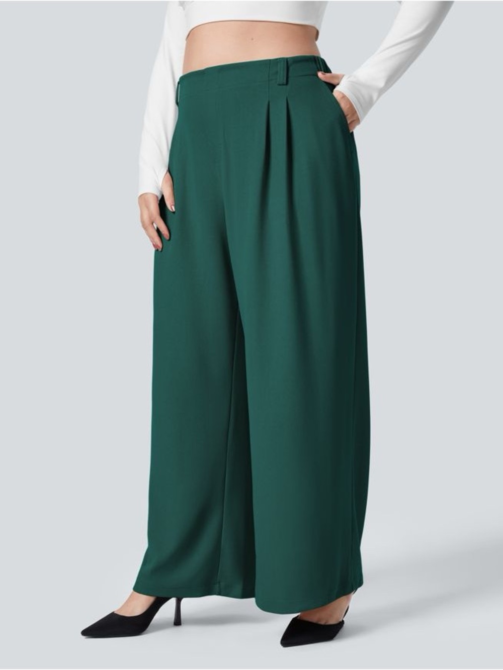 Halara Wide Leg Waffle Pants - Picture 3 of 9